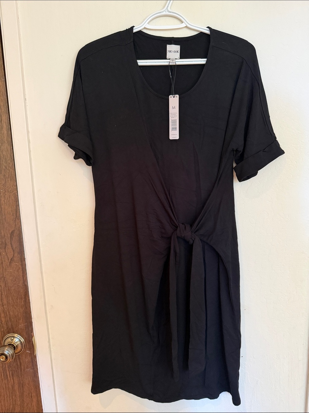 NIC+ZOE Black Tie-Front Midi Dress